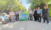 غرس نهال توسط  دوچرخه سوار بوشهر در راستای طرح مردمی کاشت یک میلیارد درخت در استان کرمانشاه  