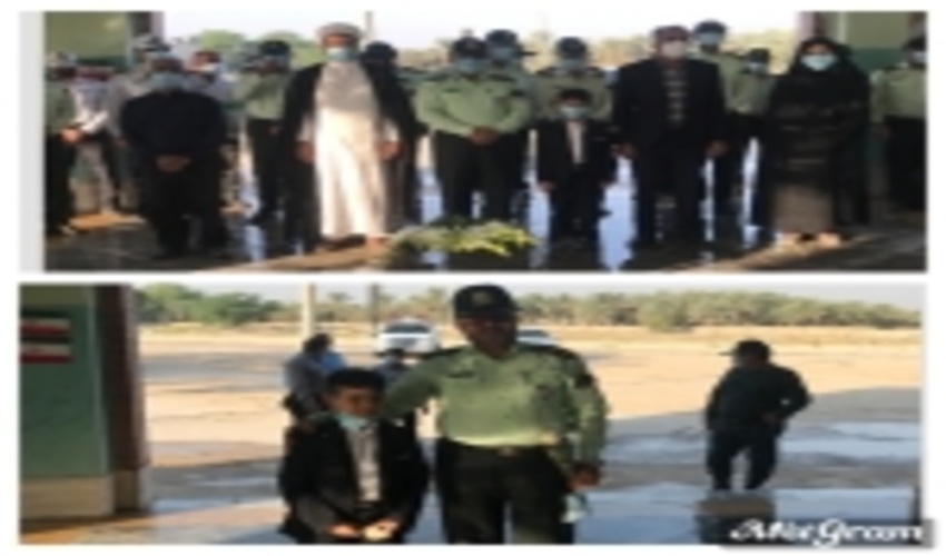حضوررئيس اداره منابع طبيعي و آبخيزداري شهرستان تنگستان در گلزار شهداي اهرم بمناسبت هفته نیرو انتظامی 
