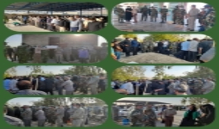 مراسم تشییع پیکر جنگلبان نمونه مهندس محسن مهرآور نیروی یگان حفاظت اداره کل منابع طبیعی و آبخیزداری استان بوشهر ( شهرستان تنگستان)