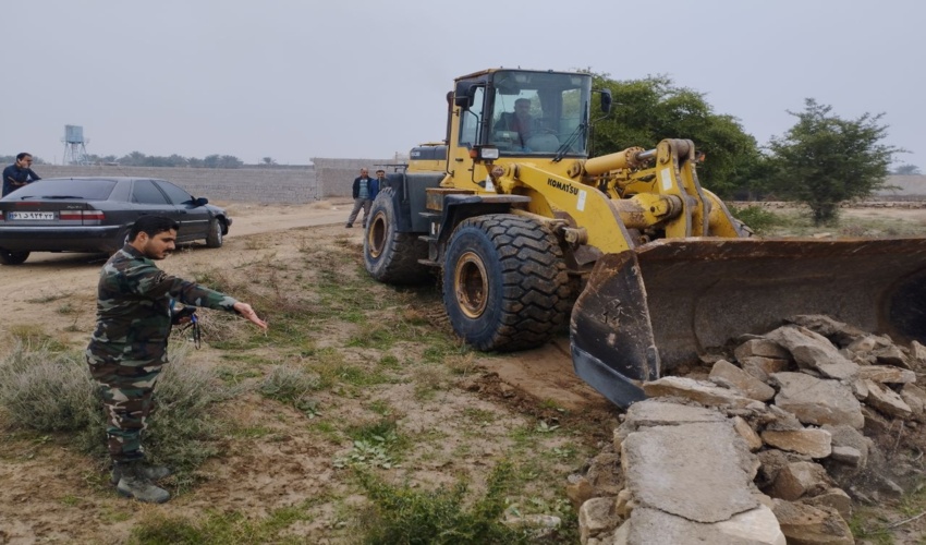 رفع تصرف اراضی ملی در روستای شیرونک شهرستان دیلم