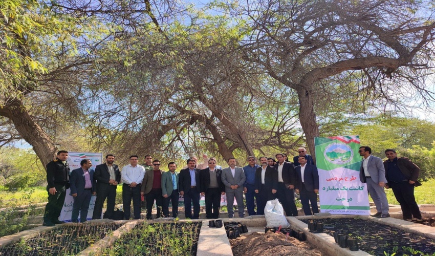  مشارکت اعضا شورا هماهنگی در پرکردن گلدان در نهالستان شهرستان بوشهر 