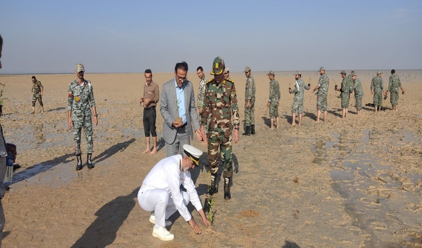 اجرای پویش حرا کاری در سواحل روستای بندر گاه بوشهرتحت عنوان مراوریدبا حضور فرماندهی منطقه دوم دریایی بوشهرامیر احسان نصیری