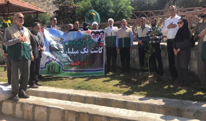  مراسم کاشت ۸ نهال نارنج در چشمه بی بی حبش به نیت امام هشتم