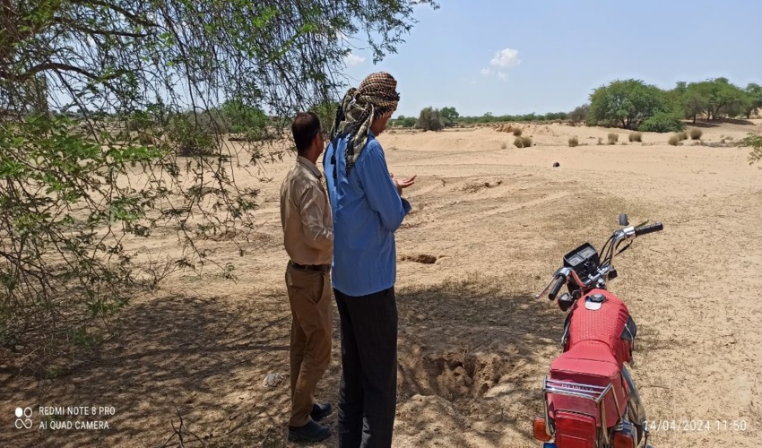 خلع ید و رفع تصرف ۸۴۵ متر مربع از اراضی ملی در شهرستان تنگستان