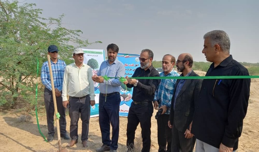 آیین افتتاح و بهره برداری از پروژه نهالکاری عرصه های بیابانی روستای آبطویل   به مناسبت هفته دولت برگزار گردید