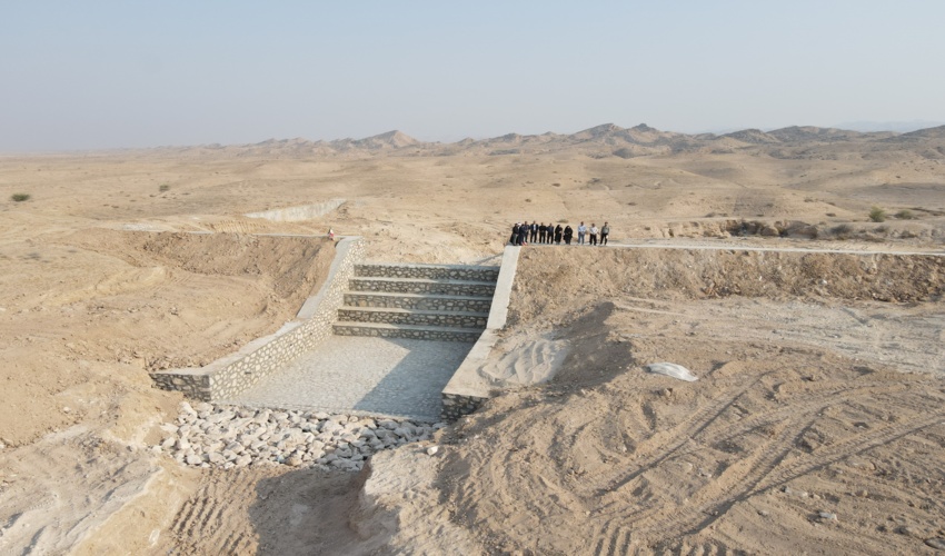 آیین بهره برداری از پروژه بند سنگی ملاتی آبخیزداری در روستای چهاربرج شهرستان گناوه  برگزار شد