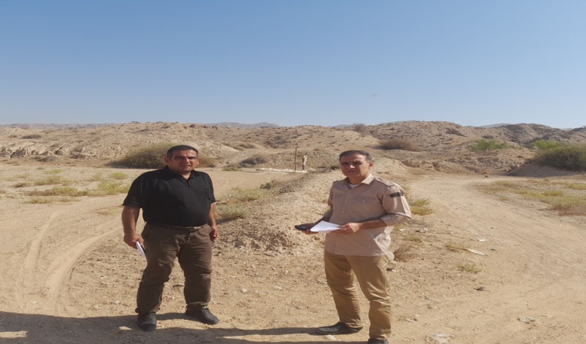 خلع ید و رفع تصرف 38472 متر مربع از اراضی ملی رقبه بنیاد شهرستان دشتی 