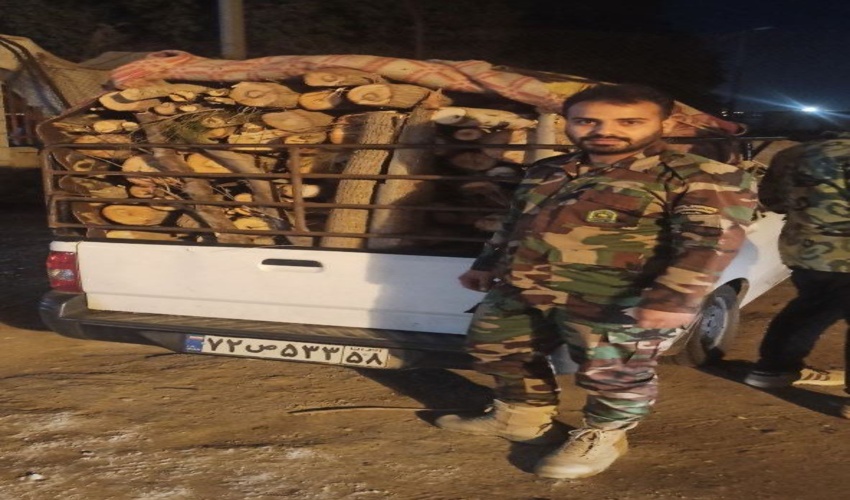 توقیف یک دستگاه خودرو  وانت حامل چوب قاچاق در بوشهر